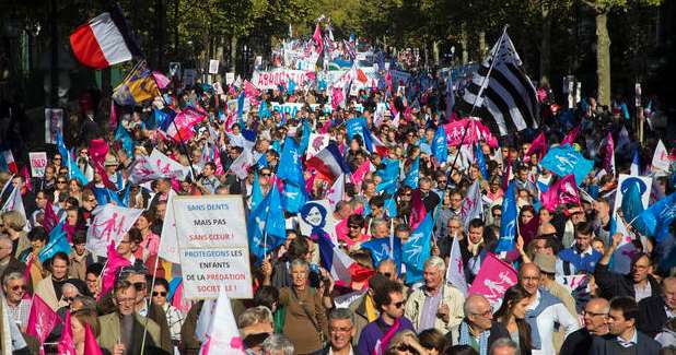 Massive rally in Paris to protest same-sex marriage