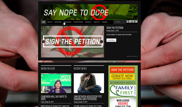 SayNopeToDope.nz Website Will Oppose Legalisation